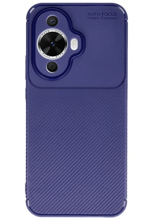 Mey İthalat®  Huawei Nova 12S Kılıf Auto Focus Karbon Kapak - Lacivert