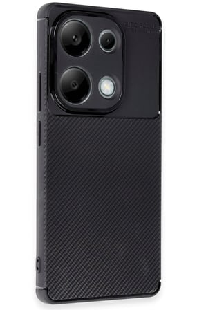 Mey İthalat®   Redmi Note 13 Pro 4G Kılıf Auto Focus Karbon Kapak - Siyah