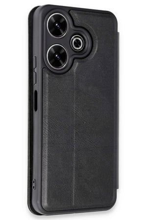 Mey İthalat®   Redmi 13 4G Kılıf Flip Cover - Siyah