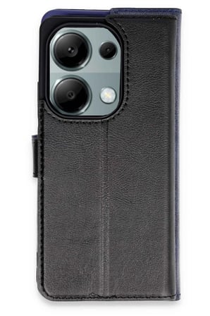 Mey İthalat®   Redmi Note 13 Pro 4G Kılıf Trend S Plus Kapaklı Kılıf - Siyah