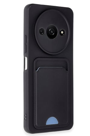 Mey İthalat®   Redmi A3 4G Kılıf Kelvin Kartvizitli Silikon - Siyah