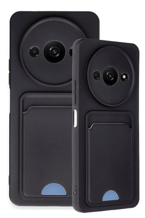 Mey İthalat®   Redmi A3 4G Kılıf Kelvin Kartvizitli Silikon - Siyah