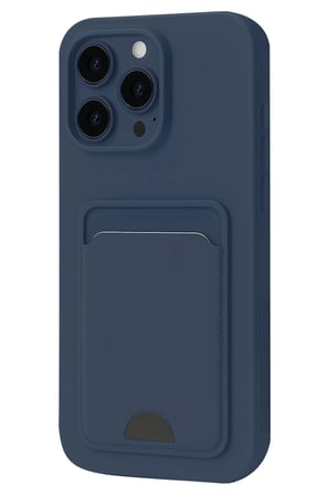Mey İthalat®   iPhone 16 Plus Kılıf Kelvin Kartvizitli Silikon - Lacivert
