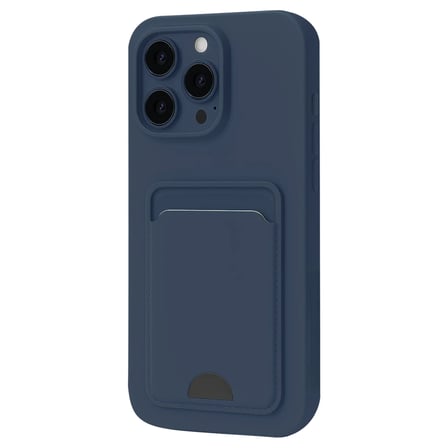 Mey İthalat®   iPhone 16 Plus Kılıf Kelvin Kartvizitli Silikon - Lacivert