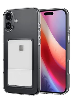 Mey İthalat®   iPhone 16 Kılıf Kart Şeffaf Silikon - Şeffaf