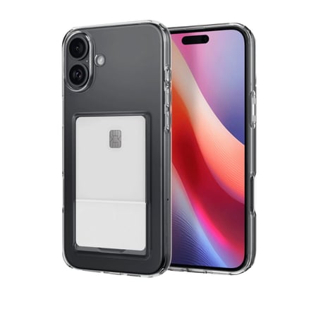 Mey İthalat®   iPhone 16 Kılıf Kart Şeffaf Silikon - Şeffaf