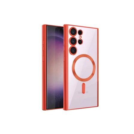 Mey İthalat®  Samsung Galaxy S24 Ultra Kılıf Kross Magneticsafe Kapak - Kırmızı