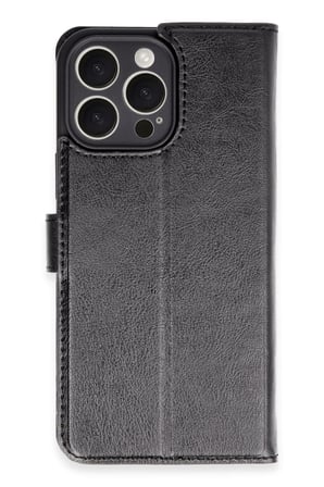 Mey İthalat®   iPhone 16 Pro Max Kılıf Trend S Plus Kapaklı Kılıf - Siyah