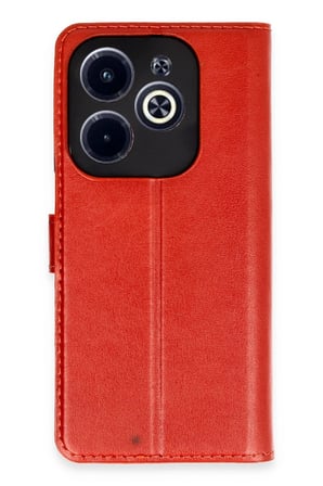 Mey İthalat®  İnfinix Hot 40 Kılıf Trend S Plus Kapaklı Kılıf - Kırmızı