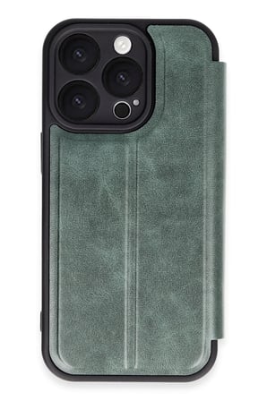Mey İthalat®   iPhone 16 Pro Kılıf Flip Cover - Koyu Yeşil