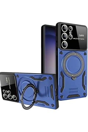 Mey İthalat®  Samsung Galaxy S25 Ultra Kılıf Joy Lens Standlı Kapak - Lacivert