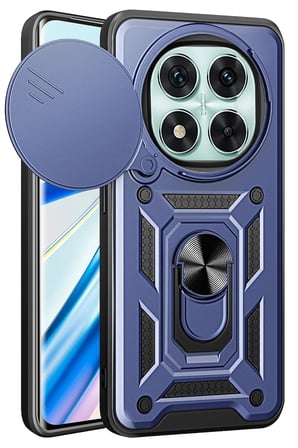 Mey İthalat®   Redmi Note 14 Pro 4G Kılıf Pars Lens Yüzüklü Silikon - Lacivert