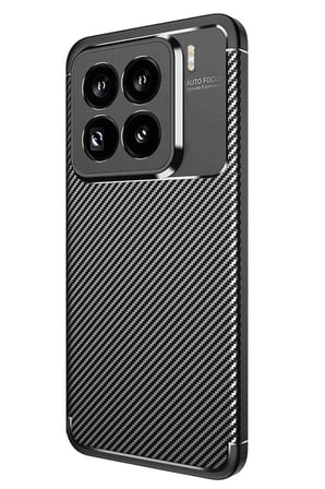 Mey İthalat®   Mi 15 Pro Kılıf Auto Focus Karbon Kapak - Siyah