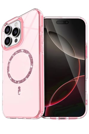 Mey İthalat®   iPhone 14 Pro Max Live Diamond Magsafe Kapak - Pembe