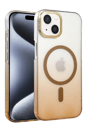 Mey İthalat®   iPhone 15 Plus Glossy Magsafe Kapak - Çöl Titanyum