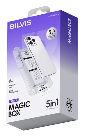 Mey İthalat®   iPhone 17 Pro Max Bilvis 5in1 3D Magic Cam Ekran Koruyucu - Siyah
