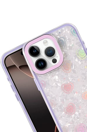 Mey İthalat®   iPhone 16 Pro Lumi Desenli Kapak - Mor