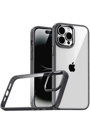 Mey İthalat®   iPhone 15 Pro Max  Lensli Silikon - Siyah
