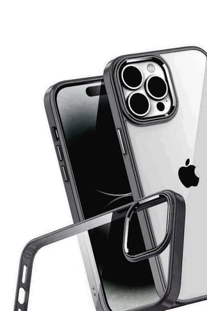 Mey İthalat®   iPhone 15 Pro Max  Lensli Silikon - Siyah