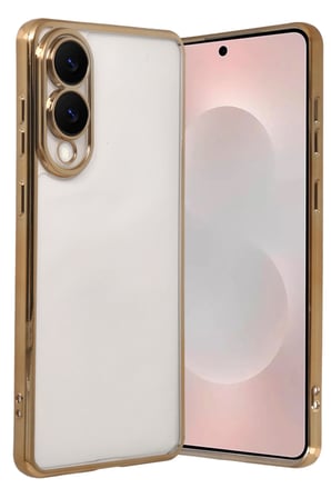 Mey İthalat®  Samsung Galaxy S25 Edge  Lensli Silikon - Gold