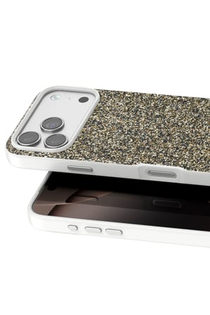 Mey İthalat®   iPhone 17 Pro Bright Simli Kapak - Çöl Titanyum