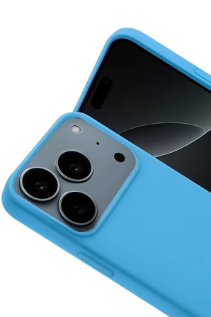 Mey İthalat®   iPhone 17 Pro Nano içi Kadife Silikon - Mavi