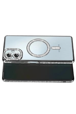 Mey İthalat®  Samsung Galaxy A07 4G Joke Simli Magneticsafe Kılıf - Siyah