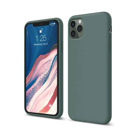 Mey İthalat®   iPhone 11 Pro Kılıf First Silikon - Koyu Yeşil