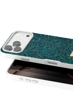 Mey İthalat®   iPhone 17 Pro Bright Simli Kapak - Koyu Yeşil