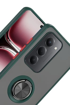 Mey İthalat®   Redmi 15 4G Montreal Yüzüklü Silikon Kapak - Yeşil