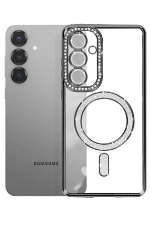 Mey İthalat®  Samsung Galaxy S26 Plus Joke Simli Magneticsafe Kılıf - Siyah
