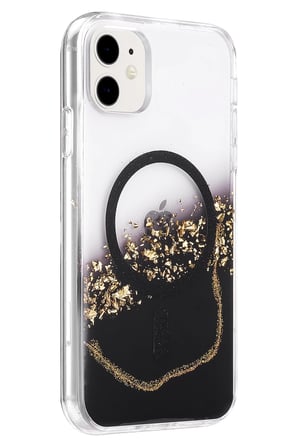 Mey İthalat®   iPhone 11 Lotus Simli Magsafe Kapak - Siyah