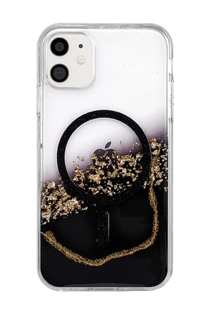 Mey İthalat®   iPhone 11 Lotus Simli Magsafe Kapak - Siyah