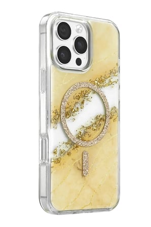 Mey İthalat®   iPhone 16 Pro Max Lotus Simli Magsafe Kapak - Gümüş