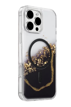 Mey İthalat®   iPhone 16 Pro Max Lotus Simli Magsafe Kapak - Siyah