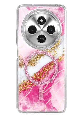 Mey İthalat®   Redmi 14C Lotus Simli Magsafe Kapak - Pembe
