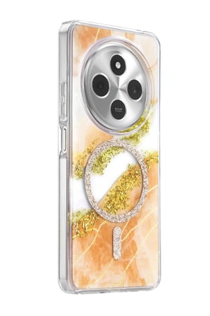 Mey İthalat®   Redmi 14C Lotus Simli Magsafe Kapak - Yeşil