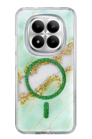 Mey İthalat®   Redmi Note 15 Pro 4G Lotus Simli Magsafe Kapak - Yeşil