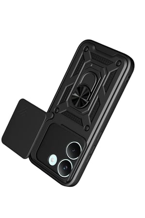 Mey İthalat®   Poco X8 Pro Pars Lens Yüzüklü Silikon - Siyah