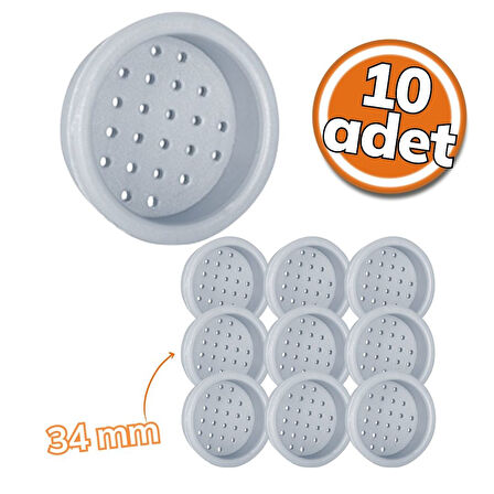 Albatur 0620 Plastik Menfez 34mm Beyaz 10'lu Set