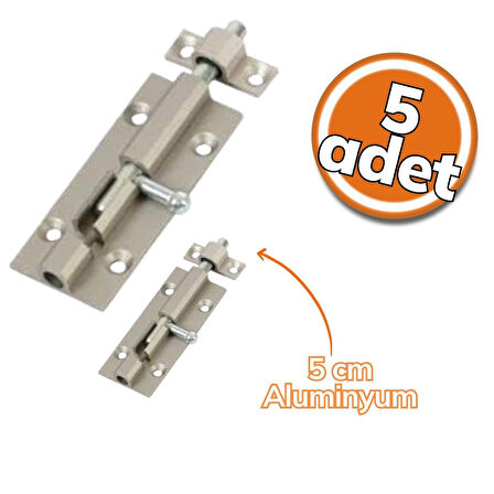 Arpat Sürgü Mavzer 5cm Aluminyum Saten (7 Asıl) 5'li Set