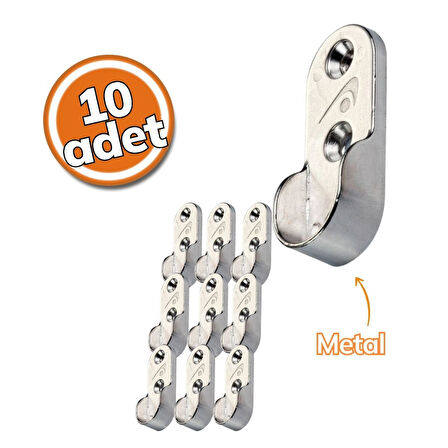 Ayder Flanş Oval Pimsiz Nikel 10'lu Set