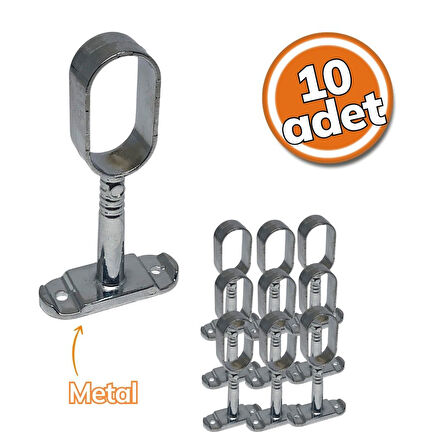 Ayder Boru Babası Oval Açık Krom 10'lu Set