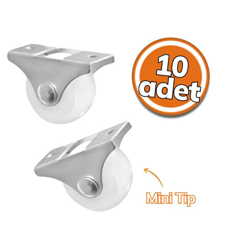 Burak 0265 Smb - Sabit Tekerlek Beyaz 10'lu Set