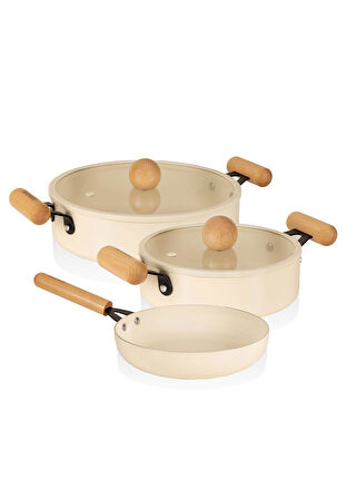 The Mia Cucina Di Mia İndüksiyon Tabanlı Seramik Sahan Tava Seti 5 Parça