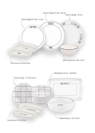 The Mia Daily Tunes Yemek Takımı 6 Kişilik 31 Parça