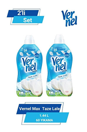 Vernel Max Konsantre Çamaşır Yumuşatıcısı Taze Lale 2 x 1440 ML