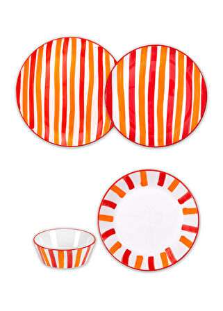 The Mia Joy Yemek Takımı 6 Kişilik 24 Parça Kırmızı 2402