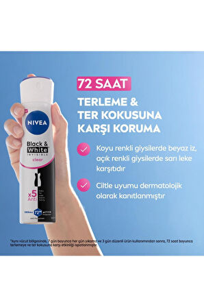 Nivea Invisible Black&White Clear Kadın Sprey Deodorant 150 ML x 3