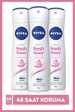 Nıvea Kadın Sprey Deodorant Fresh Flower 150 ml 3'lü